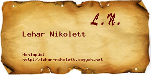 Lehar Nikolett névjegykártya